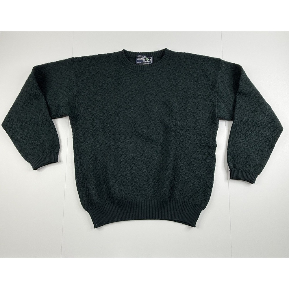 VTG Woodstock By Bernard 100% Merino Wool Green Knit Sweater Men's XL